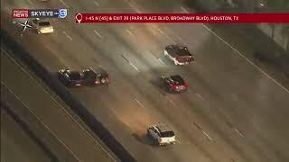 High-Speed Chase on Houston’s I-45 Ends in Fiery Crash and Unlikely Canine Accomplice