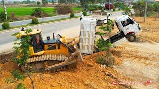 Incredible Jobs, 5 Ton dump truck accident, Flying bicycle, Rescue skills, Shantui Bulldozer