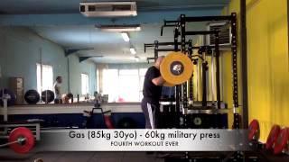 Gas amazing military press progression. From 0 to 65kg in 80 days