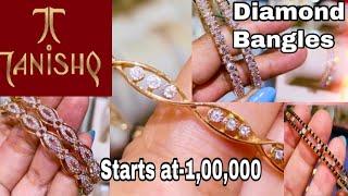 Tanishq Diamond Bangle Designs with Price/Real Diamond Bangles/Latest Diamond Bangles 2022/Deeya