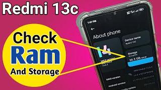 Redmi 13c check Ram and storage