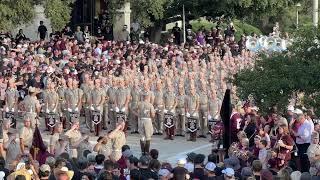 Texas Aggie Corps Of Cadets Marching To Kyle Field With Aggie Band LSU Game 2024