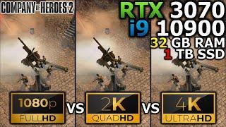 Company of Heroes 2 | 1080p vs 1440p vs 2160p | RTX 3070 | i9 10900 | 32GB RAM | 1TB SSD