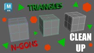 How to clean up bad geometry using "4-sided faces" option in Maya