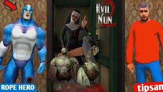 Evil Nun killed by Rope Hero and Tipsan Dada|evil nun part 2|rope hero and trypsin gameplay