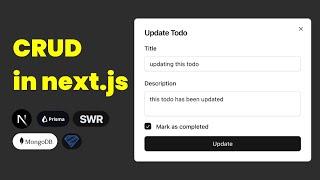 CRUD in Next.js Using Zod, Shadcn, Prisma, Mongodb and SWR. Todo app