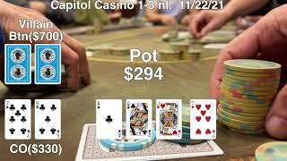 Can't Bluff the Unbluffable, Big Swings at Capitol Casino, poker vlog 85