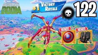 122 Elimination IRON SPIDER Solo vs Squads WINS Gameplay (NEW MARVEL FORTNITE CHAPTER 5 SEASON 4)!