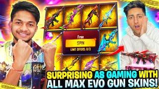 Upgrading All Evo Gun Skin In As Gaming Account  0 To Level 7 [ MAX ]RIP 1Lakhs Diamonds Free Fire