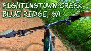 Riding Fightingtown Creek in Blue Ridge, Ga...This trail is fun!