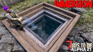 I Totally Broke the NEW WATER MECHANICS in Alpha 21! - 7 Days to Die: NO HUD (IMMERSION Alpha 21)