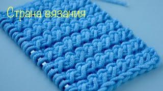 Узоры спицами. Эффектная резинка 2х1. Spectacular elastic 2x1 pattern.