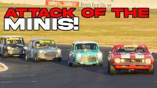 Minis ATTACK Camaro - Huge Historic Touring Car Battle