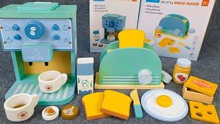 36 Minutes Satisfying with Unboxing Cute Blue Wooden Kitchen Playset ASMR | Review Toys