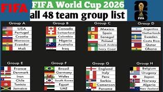 FIFA  World Cup 2026 all team and group list #allsports f.h