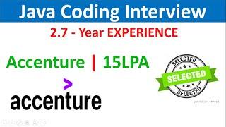 Accenture Coding Round Java Developer Interview  Experience - 2.9  years