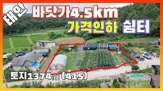 [물건번호2761]태안군 태안읍 바닷가 4.5km "비닐하우스2동 +지하수+닭장+주방 방 욕실이 딸린 쉼터+농업용전기" 가격인하 급매 합니다,  농업경영체등록가능한 태안바닷가예쁜토