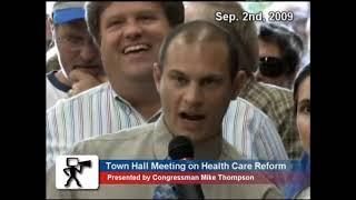 Jason Robo censored public comment at healthcare town hall congressman Mike Thompson 2009