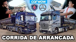 Mercedes Actros vs Scania R500 - CORRIDA DE ARRANCADA *Caminhões de 44 Toneladas!*