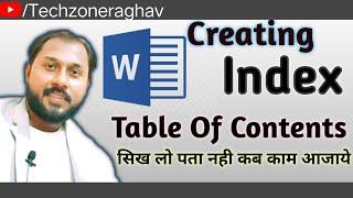 Creating Index In MS Word