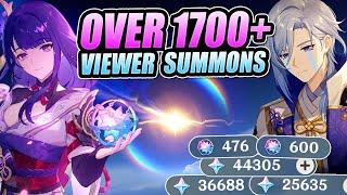 MASSIVE VIEWER SUMMONS! Over 1700+ PULLS For Raiden & Ayato (3.3 Genshin Impact)