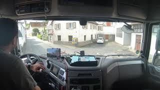 Truck driving | narrow street | Germany  | without trailer |