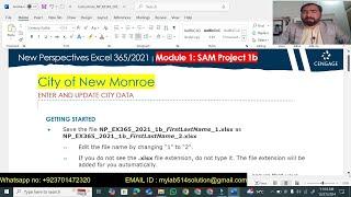 Excel Module 1 SAM Project B City of New Monroe | Excel Module 1 SAM Project 1b
