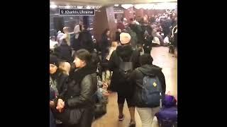 Ukrainians Use Subway Station as Bomb Shelter Amid Russian Attack