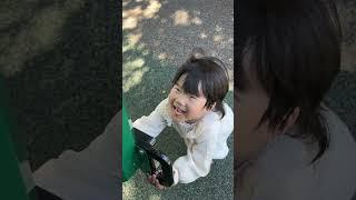 Cute 3 year old little girl explores the periscope at the playground! 