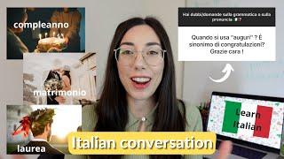 Should you say AUGURI or CONGRATULAZIONI in these situations? (Subtitles)