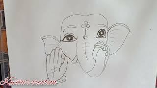 simple Ganesha drawing || easy Ganesh drawing|| Ganesh chaturthi || kavita's creation