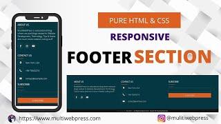 How to create footer in Html & CSS ? | Responsive Footer Section | Multiwebpress 