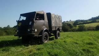 Renault r2087 climbing to hill top on French army reenactment group exercise