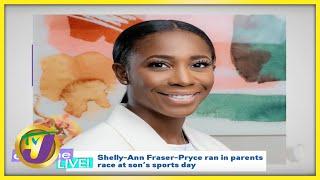 Shelly-Ann Fraser-Pryce ran in Parents Race at Son's Sports Day | TVJ Daytime Live