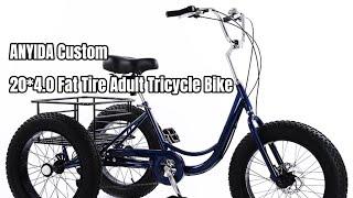 ANYIDA Custom 20*4.0 Fat Tire Adult Tricycle Bike Video | Wholesale Pedal Trike Manufacturers