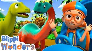 Blippi Learns About Giant Dinosaurs! | Blippi Wonders - Animated Series | Cartoons For Kids