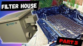 Koi Pond Build 4800 Gallon UK - FILTER HOUSE & DRAINAGE  *Part 3*