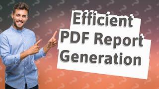 How Can I Generate a PDF Report in Oracle APEX?