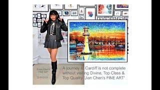 Jian Chen's FINE ART - Cardiff roath park in sunset