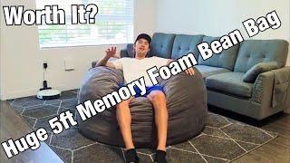 HUGE 5ft "Sofa Sack" Memory Foam Bean Bag Chair Review (Kids & Adults)