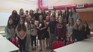 6 News Anchor Baylee Bates visits Lake Belton Middle School for Career Day