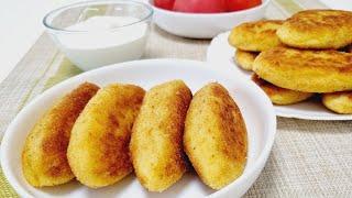 Potato cutlets with meat filling.