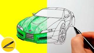 Toyota drawing – How to draw a Car | Car Drawing