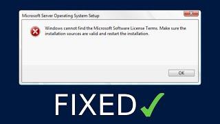 FIX Windows cannot find the Microsoft Software License Terms