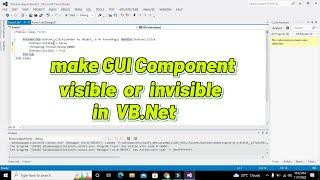 how to make any gui component invisible in vb.net | make any component  invisible in visual basic