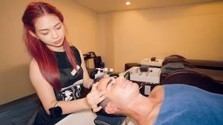 ASMR: This Barber Was NEXT LEVEL Head Massage, Facial, Shave, Acne Removal, Pedicure, Ear Cleaning