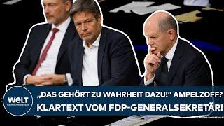 DEUTSCHLAND: "Das gehört zur Wahrheit dazu" Ampel-Zoff! FDP-Generalsekretär legt Finger in die Wunde