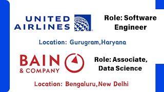 United Airlines Hiring Software Engineer | Bain and Company Hiring Associate, Data Science |