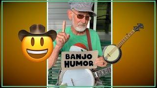 BANJO PLAYER HOLDING SIGNS