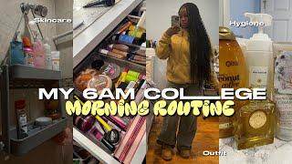 MY 6AM COLLEGE MORNING ROUTINE *realistic* | grwm, skincare, ootd, chitchat, hygiene & more